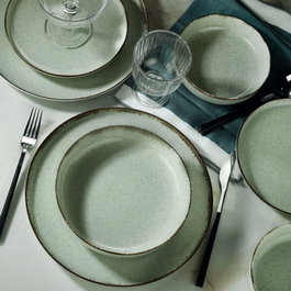 Hermia Vajilla de Porcelana 24 Piezas Verde MOD24Y2730P03